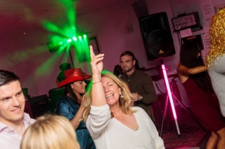 woman lost in her dancing at a party