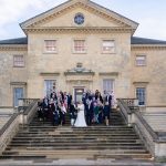Wedding group of steps of grand house