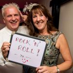 Wedding guests show they're a rock and roll couple